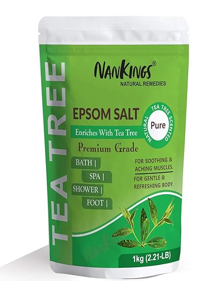 Nankings Epsom Salt Enriched With Tea Tree Oil, For Foot soak, bath, Aching Muscles & Refreshing Body ( 1kg )