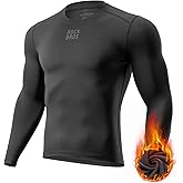 ROCKBROS Cycling Thermal Long Sleeve Shirts Men Wicking Compression Fleece Undershirt Base Layer for Ski Workout