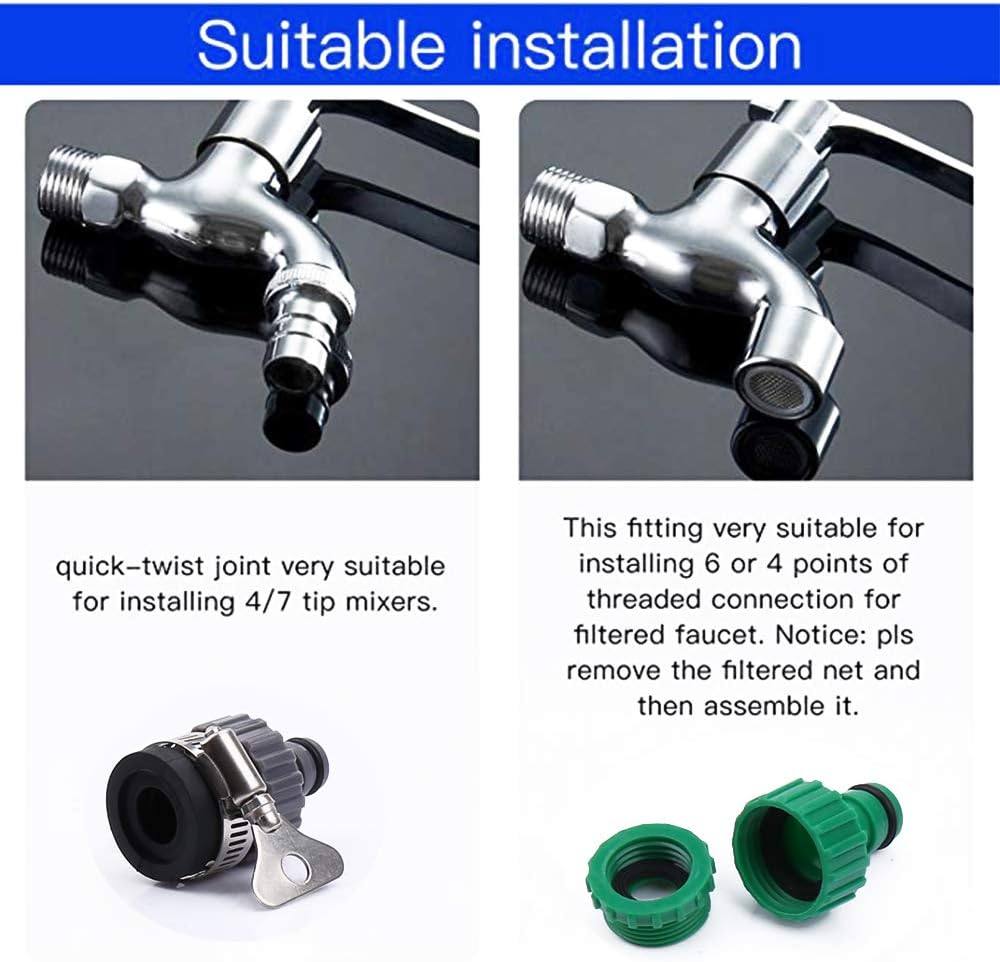 Flantor Garden Irrigation System, 50ft 3/8" & 50ft 1/4" Irrigation System Blank Distribution Tubing Watering Drip Kit/Irrigation Kits Automatic Mist Irrigation Equipment Set for Garden, Flower Bed, Lawn : Garden & Outdoor