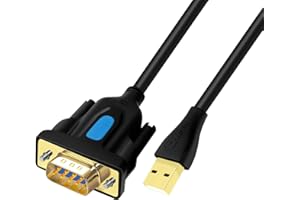 DTECH 3ft USB to Serial Adapter DB9 RS232 Cable with Prolific Chip PL2303 DB-9 Male Cord Compatible with Windows 11 10 8 7 Ma