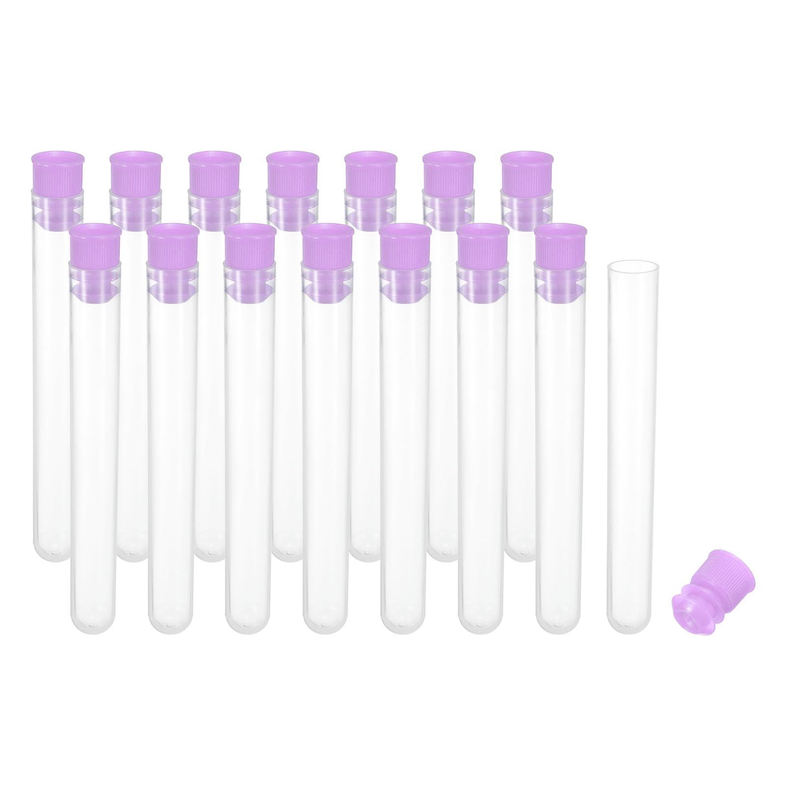 PATIKIL 4" Length Plastic Sewing Needle Storage Holder, 15 Pcs Portable Matte Embroidery Needle Pin Toothpick Storage Tubes Case for Craft Knitting, Purple