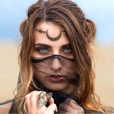 Amazon Com Yalice Boho Crescent Moon Head Chain Vintage Black