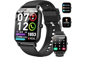 Smart Watch (Answer/Make Calls), 1.85" Smart Watches for Men 110+Sport Modes Fitness Watch with Sleep Heart Rate Monitor, Ped