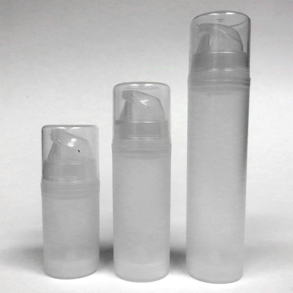 Empty Airless Bottle - Metal Free! Choose from 5 Sizes: 15ml/0.5oz, 30ml/1oz, 50ml/1.7oz, 100ml/3.4oz, or 150ml/5.1oz in Natural Plastic for Cream/Serum/Treatment/Lotion/Oil/Gel/Cosmetics - Air Less Travel Size Pump/Dispenser/Container 36x 30ml