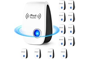 DOS VECES Upgraded Ultrasonic Pest Repeller 12 Packs, 2023 Indoor Mosquito Repellent, for Rodent, Roach, Mouse, Bugs, Mice, Spider, Electronic Plug in Pest Control for House, Garage, Warehouse,Hotel