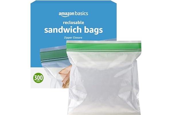 Amazon Basics Sandwich Storage Bags, 300 Count, Pack of 1