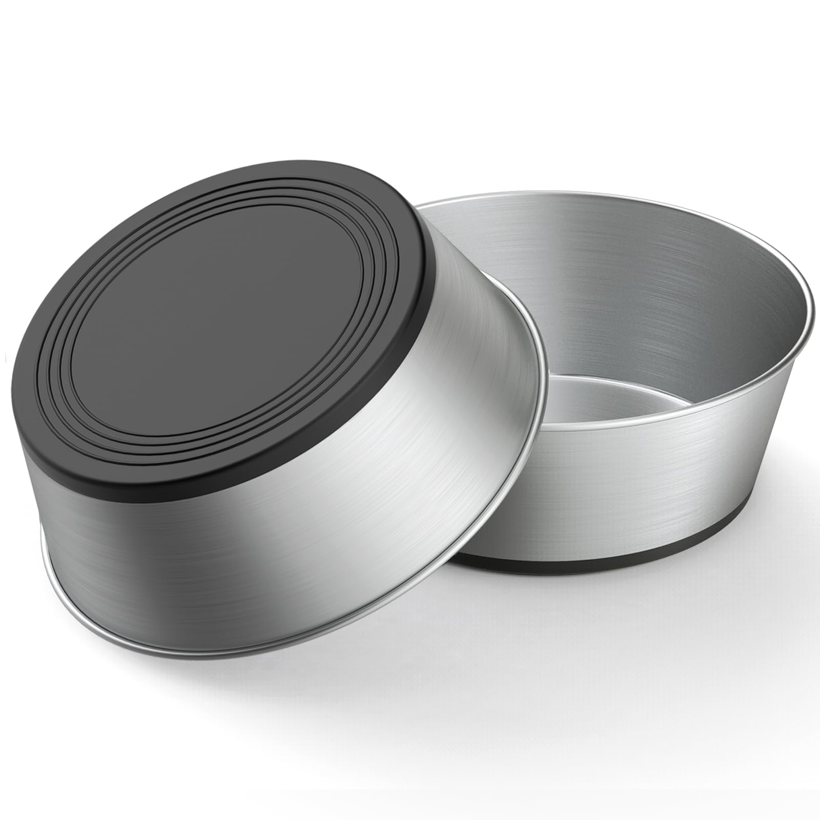 Photo 1 of WROSWT 304 Stainless Steel Dog Bowls Set of 2, Anti Rust Metal & Non Slip Rubber Base, Heavy Duty Large Feeding Dishes, Food Grade BPA Free, Food and Water Bowl for Medium Dogs (48oz, 6cup)