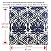 Slow Cow Embroidery Throw Pillow Cover Geometric Rose Navy Decorative Cushion Cover for Sofa 18x18 Inches
