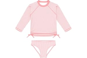 weVSwe Girls Rash Guard Swimsuit Rare Hem Cuffs Bathing Suit UPF 50+ Protection