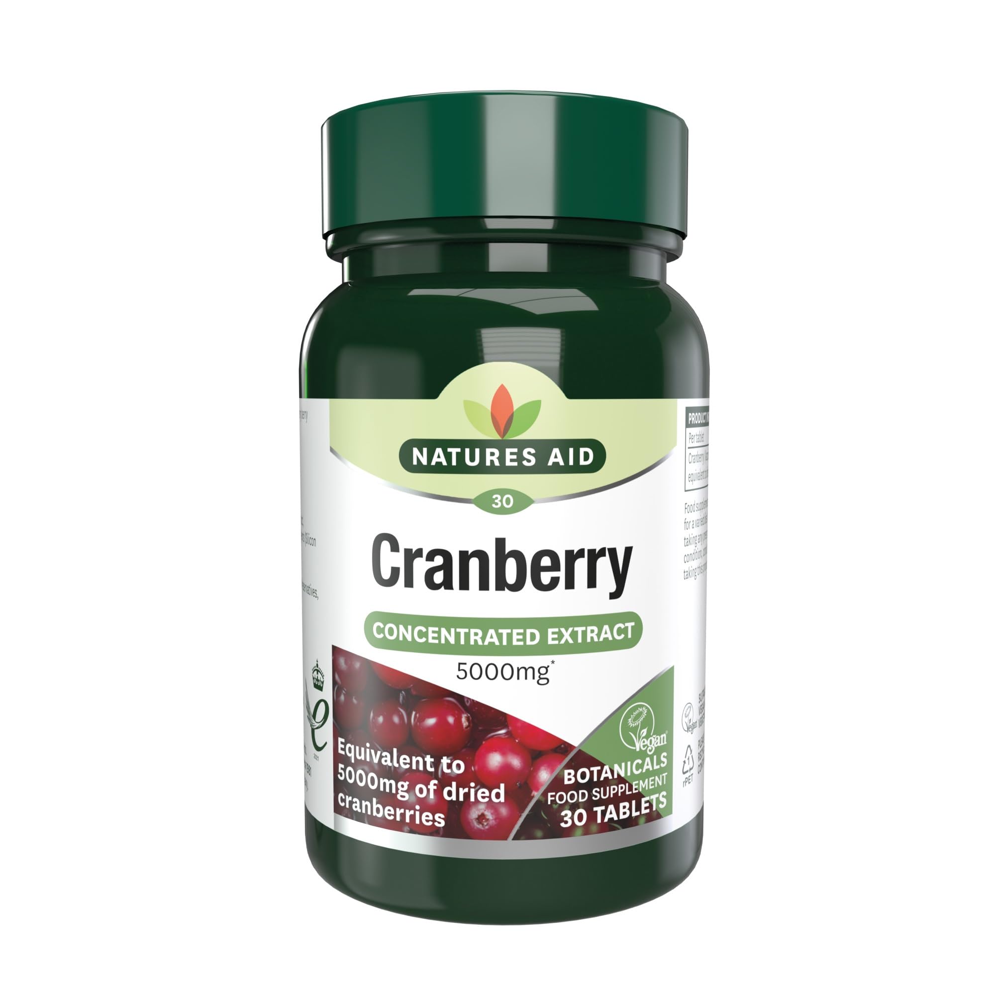 Natures Aid Cranberry Tablets 200mg – High Strength Supplement for Urinary Tract Support, Bladder Health, Antioxidant Protection – Vegan, Gluten Free, Non-GMO – 30 Tablets for Women & Men