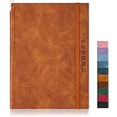BEYONG Lined Journal Notebook - 200 Pages A5 Size, Softcover Leather Journals for Writing, Note Taking, Journaling, Diary & Bible, Work & Travel, Women & Men, 6.1”×8.3”(Brown)