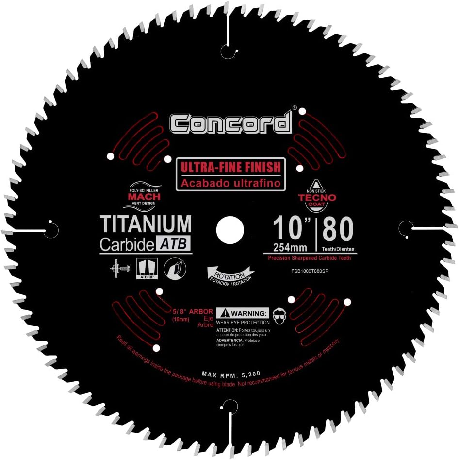 FSB1000T080SP 10" 80 Tooth Ultra-Fine Finish Non-stick Coated Blade