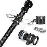 5FT/6FT Outdoor Flag Pole for House, Carbon Fiber Design Heavy Duty Flagpole with Tangle Free Spinning Grommets, High Wind Flagpole for Residential Garden Yard Porch Commercial, Black Flag Pole only