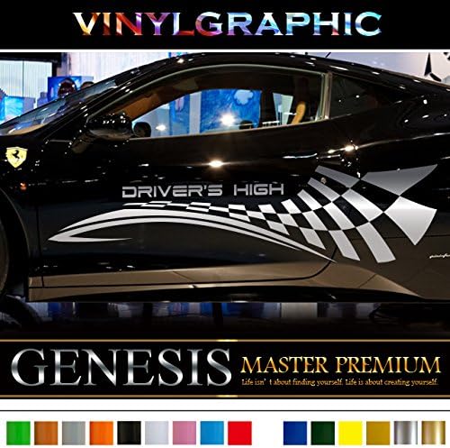 大型家電 ホーム B01hrm1qm4 B01hrm1qm4 チェッカーカーステッカー2 バイナルグラフィック車カスタムワイルドスピード 系デカール シルバー 色変更可