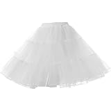 Jupon Crinoline Vintage Années 50 - Pour Robe Rétro, Rockabilly, Mariage - Noir, Blanc, Rouge, Ivoire, Rose, Bleu - Taille Ajustable