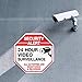 2-Pack Video Surveillance Sign, 10 x 10 Rust Free .040 Aluminum Security Warning Reflective Metal Signs, Indoor or Outdoor Use for Home Business CCTV Security Camera, UV Protected & Waterproof,Red