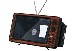 Anki HappiGo 12' Phone Screen Magnifier with Stand Bracket - Retro TV Amplifier 3D HD Mobile Phone Screen Magnifying Enlarger for Movies Videos Games, Screen Amplifier (Brown Wood Grain)