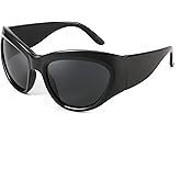 FEISEDY Trendy Y2k Sunglasses Women Men Oversized Shield Sunglasses Fashion Wrap Around Futuristic Glasses B2359