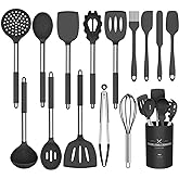 Umite Chef Kitchen Utensil Set, 15pcs Silicone Cooking Utensils | Kitchen Tools with Stainless Steel Handles, Heat Resistant &amp; Dishwasher Safe, Non-Scratch Spatula Set for Nonstick Cookware
