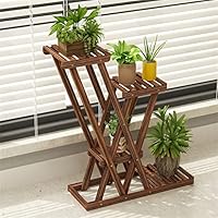 PANYFDD Wooden Plant Flower Display Stand Wood Pot Shelf Storage Rack Outdoor Indoor Holds 4 Pots 852564cm Home Garden Yard (Color : Carbonized)