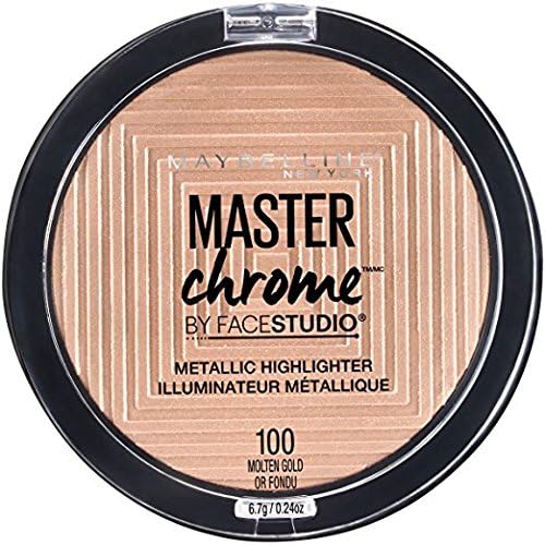 Maybelline Master Chrome Metallic Highlighter, 100 Molten Gold (Pack of 2)