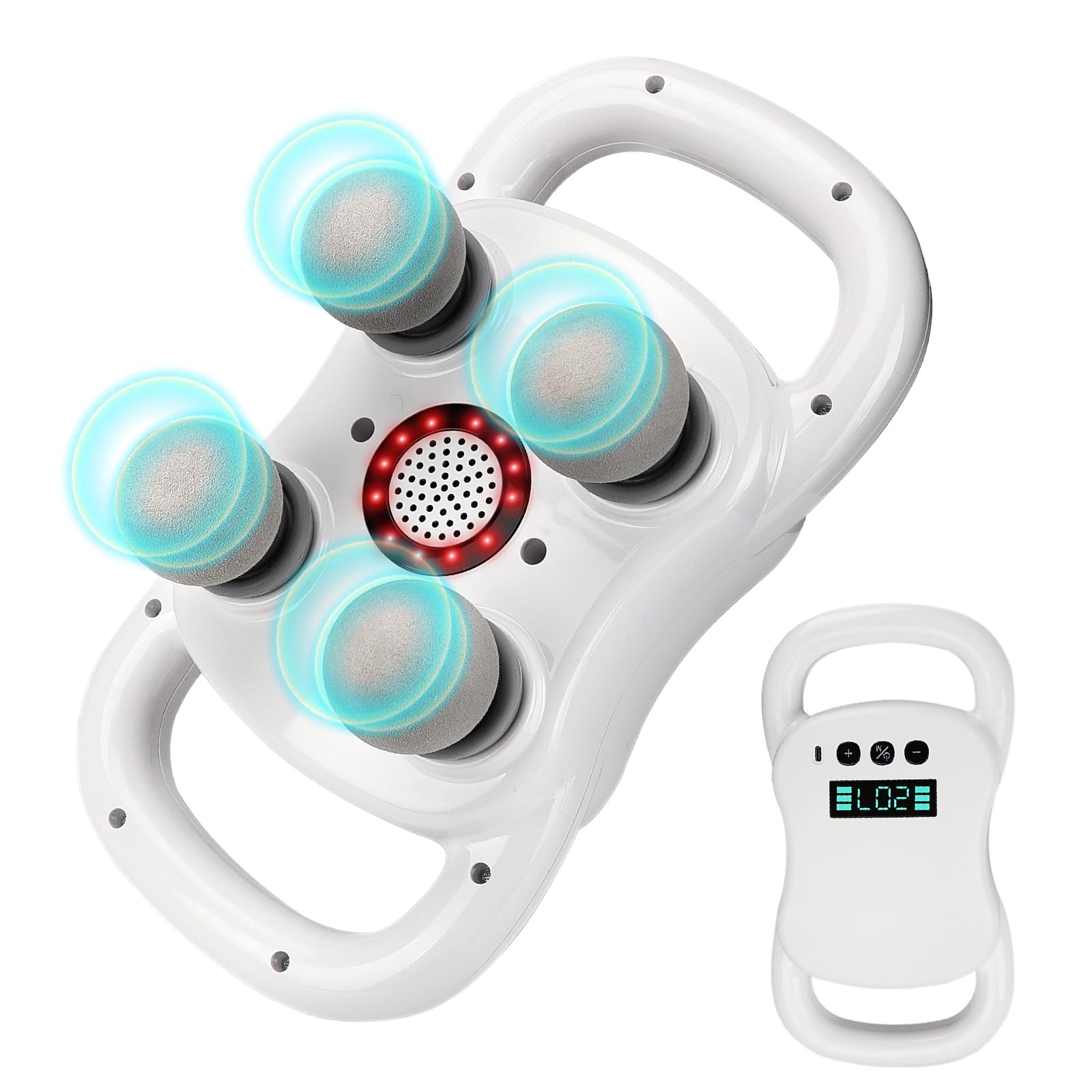 Photo 1 of (MISSING CHAGER) DEITY Massage Gun Deep Tissue, 4 Heads Handheld Electric Body Massager, Percussion Massager for Pain Relief, Perfect Gifts for Man Women, White