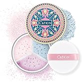 CATKIN Loose Setting Powder - Translucent Shimmer Finishing Powder, 3 Colors Even Skin Tone, Oil Control Makeup Pore Minimizing Powder with Velour Puff (0.42oz, C03 Shimmer for Dry Skin)