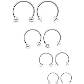 Dyknasz Internally Threaded Septum Rings Surgical Steel Lip Rings Variety of Sizes Septum Piercing Jewelry Nose Ring for Women Men 16g Inner Diameter 6/8/10/12mm