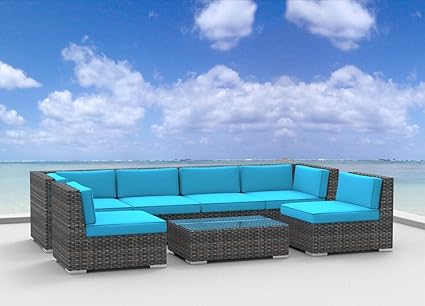 Urbanfurnishing Net 7b Seablue5 Oahu Patio Furniture 7 Piece Set