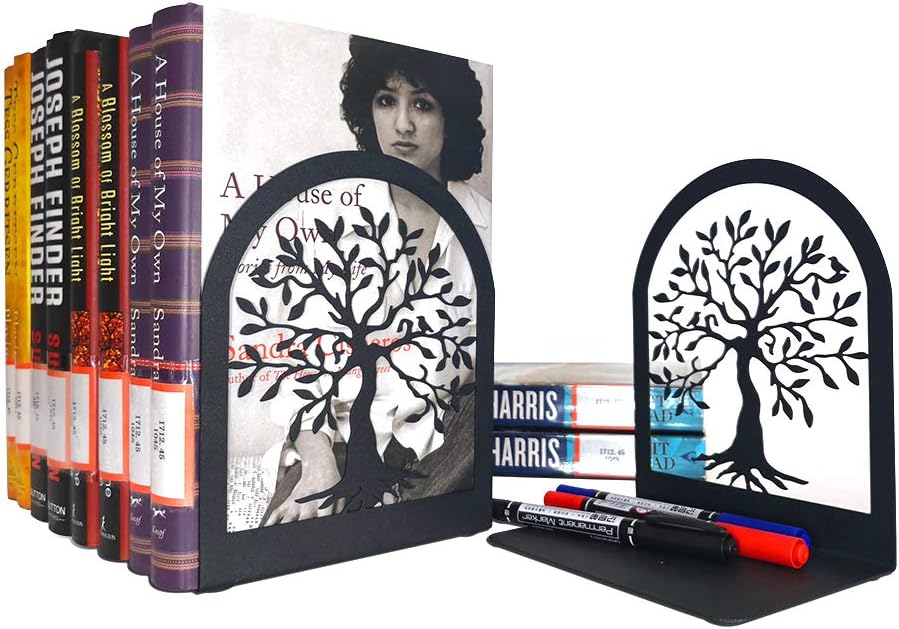 Tree of Life Decorative Book Ends, Heavy Duty Metal Bookends - Image 3