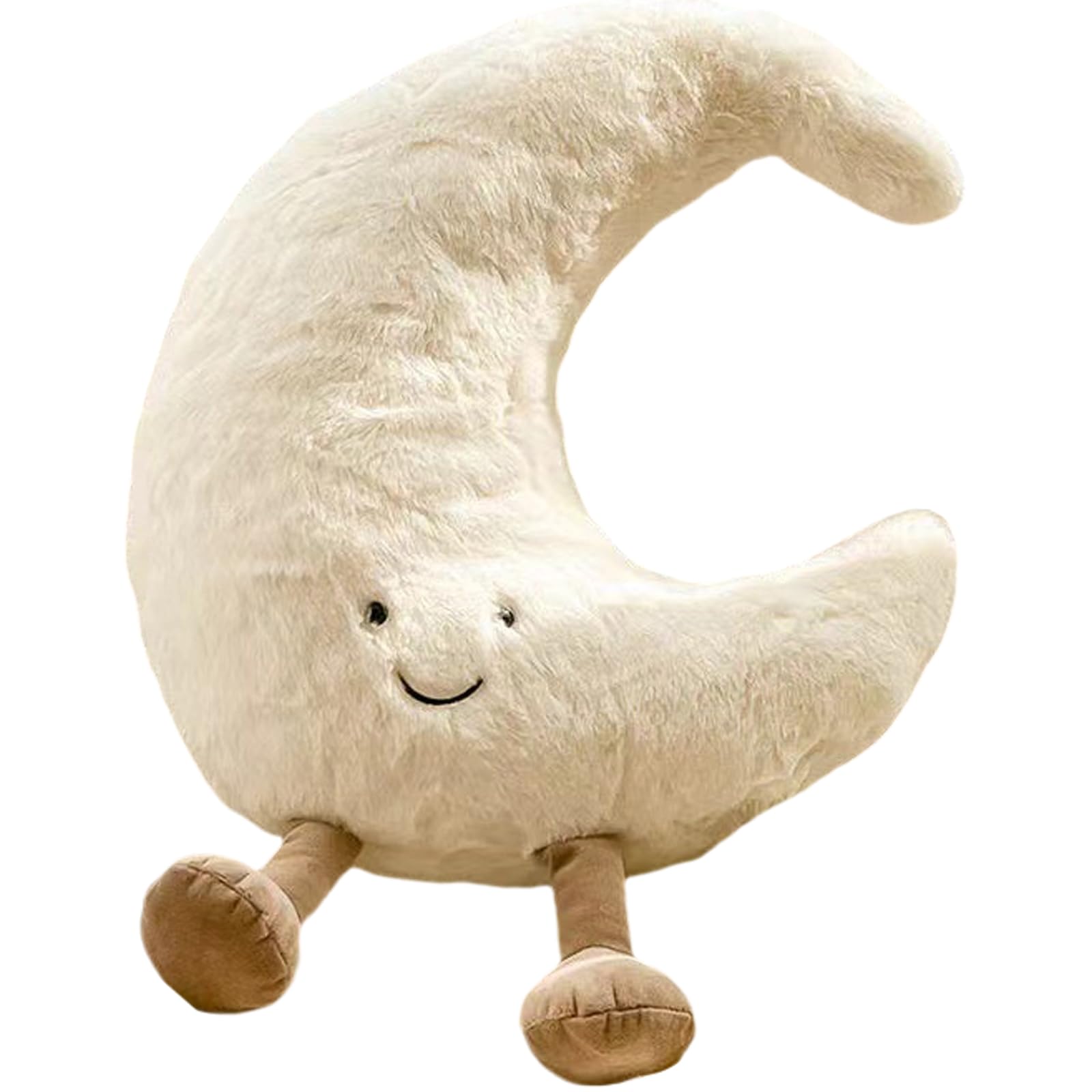 PORUPAEL 10in Sun Moon Plush Pillow Adorable Cuddle Plush Toy Soft Throw Pillows Plush Car Seat Cushion Squishy Toys for Cuddling Napping Room Decor (White Moon) — image 1