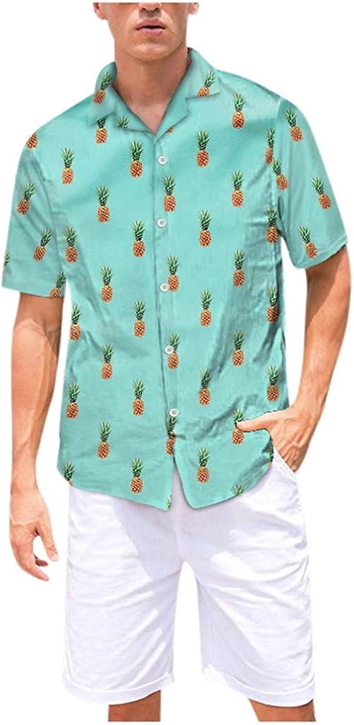 Men Short Sleeve Hawaiian Shirts, Sunpark Man Pineapple Printed Tops