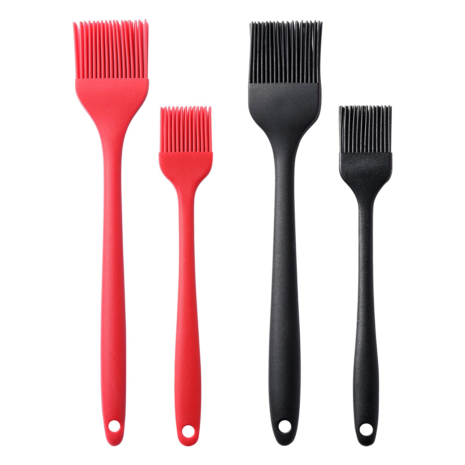4 Pack Silicone Basting Pastry Brushes, Oil Brushes Heat Resistant Brush Set, Perfect for BBQ Sauce Barbecue Butter Grill Baking Kitchen Cooking, BPA Free & Dishwasher Safe