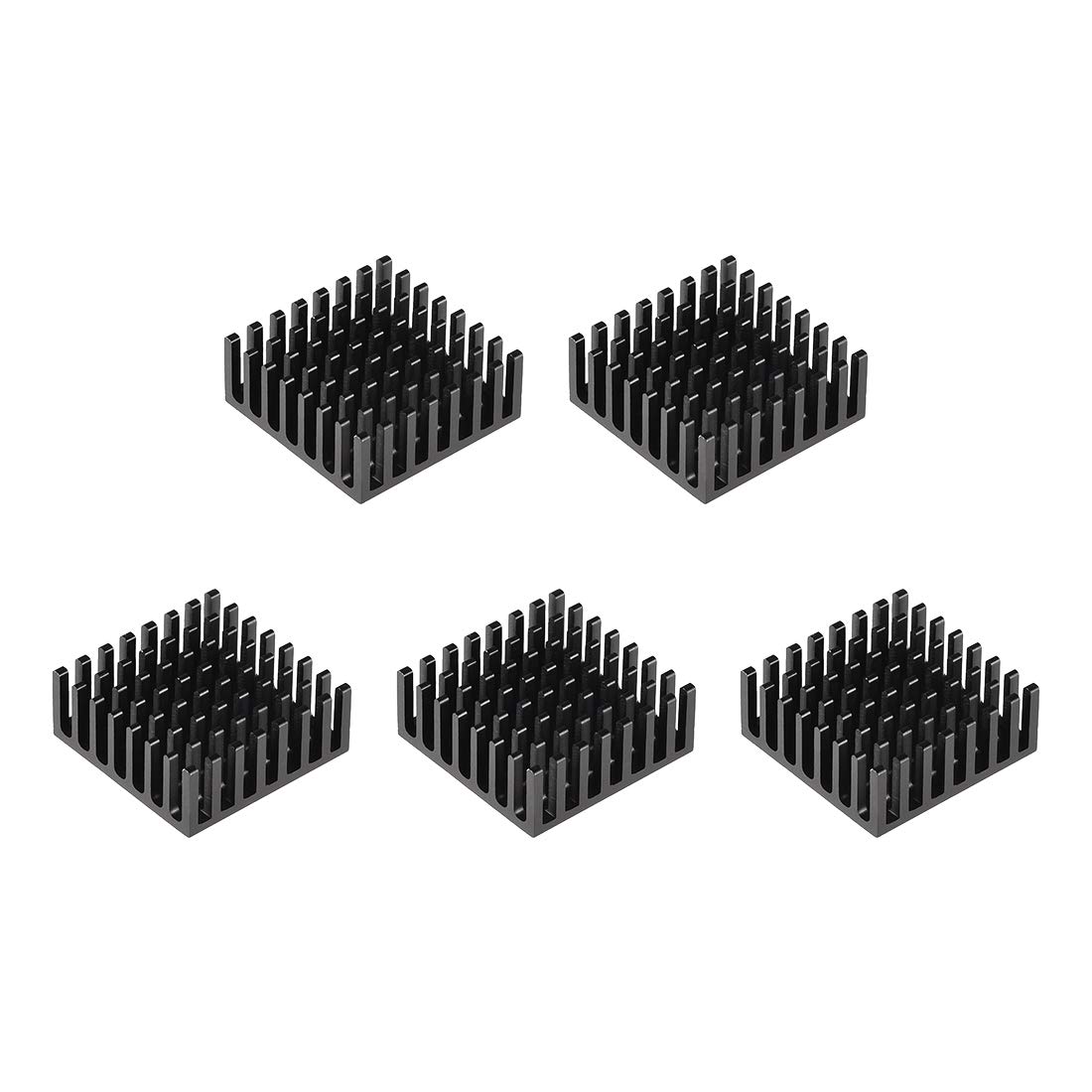 sourcing map Electronic Radiators Heatsink for MOS GPU IC Chip Black 25 x 25 x 10 mm 5pcs