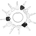 12 Forklift Key Set Forklift Keys Master Set With Chain - Compatible for Komatsu Toyota Yale Cat Clark Doosan Nissan Hyster JCB Mitsubishi Forklift Key Set