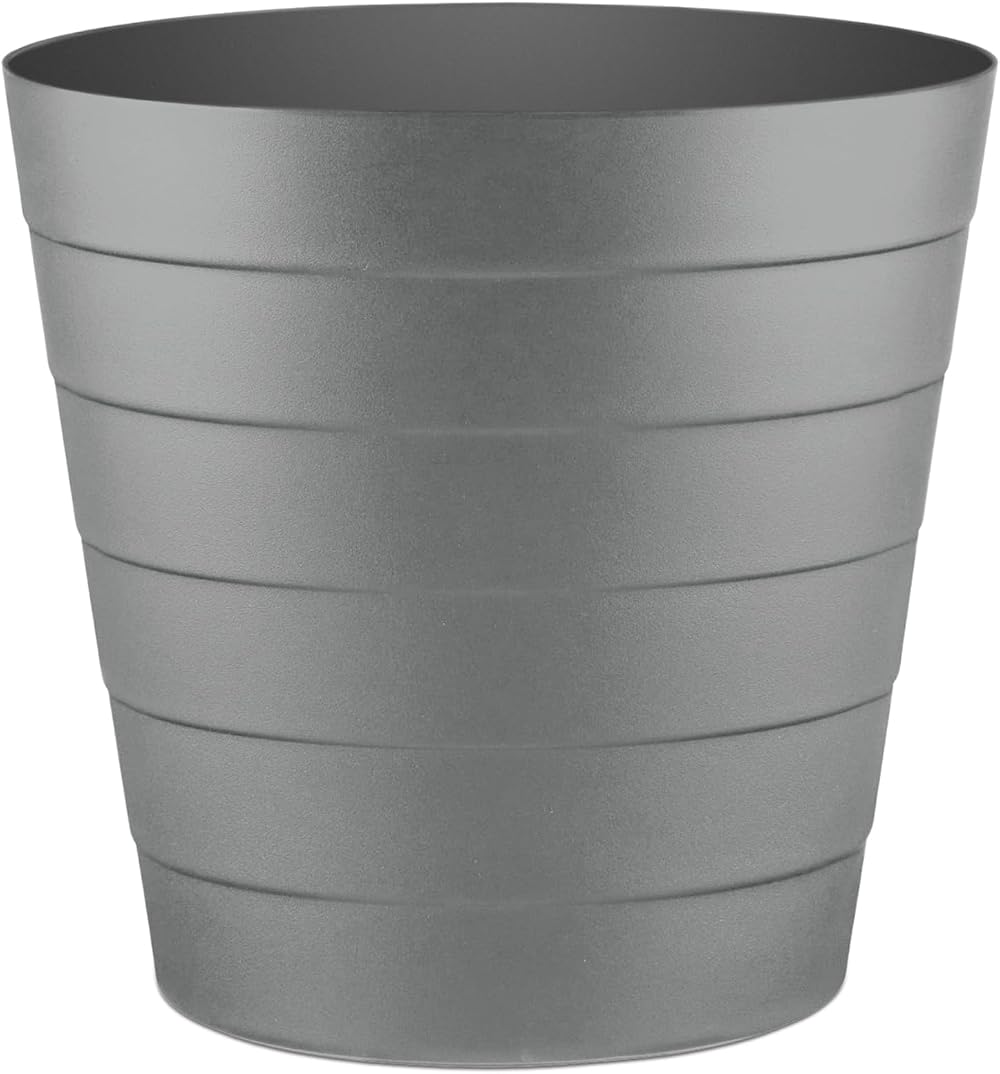 Zuvo 5L Plastic Paper Bin Wave Design Grey Office Desk Bin