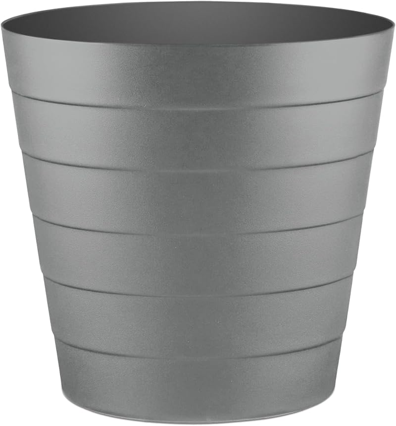 Zuvo 5L Plastic Paper Bin Wave Design Grey Office Desk Bin