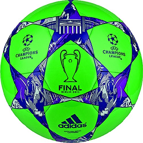 adidas Performance Finale Berlin Capitano Soccer Ball, Flash Green/Night Flash Purple/Flash Pink, Size 5