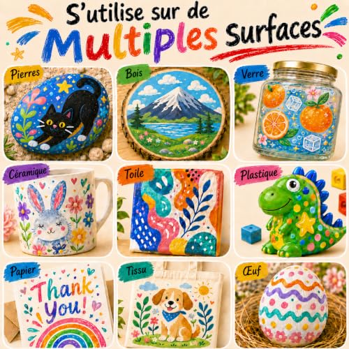 Melifluo Feutres Acrylique 360 Couleurs Pointe Pinceau Souple, Acrylic Paint Markers pour Pierre Verre Bois Toile Céramique Papier Métal Tissu, Feutres Acryliques Coloriage Adulte, Valise