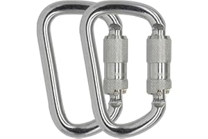 BYANG Auto Locking Carabiner 45KN=10000lbs Heavy Duty Large Clip Climbing Carabiner Twist Lock Carabiners for Rock Climbing, Camping, Gym,Rescue (CE Rated,D Shape)
