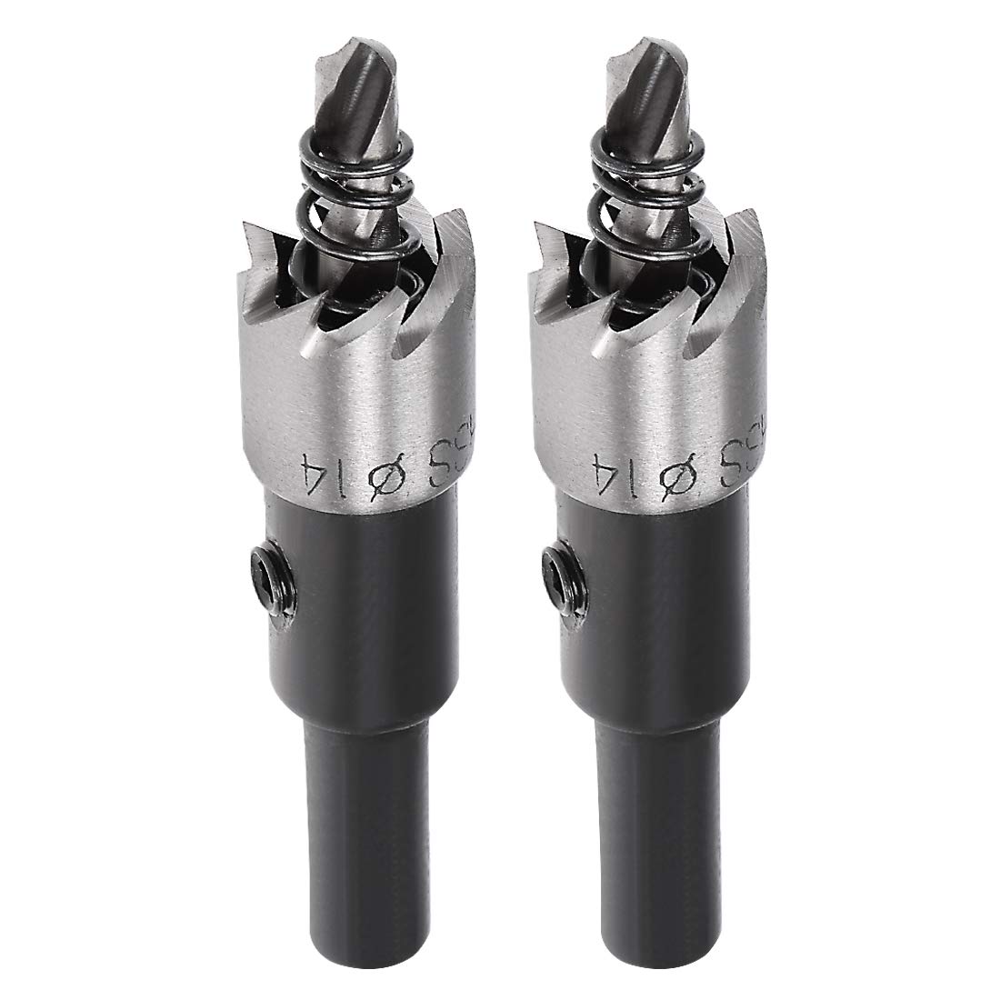 sourcingmap 2 Pcs 14mm High Speed Steel HSS Drill Bit Hole Saw Cutter for Metal Alloy Wood