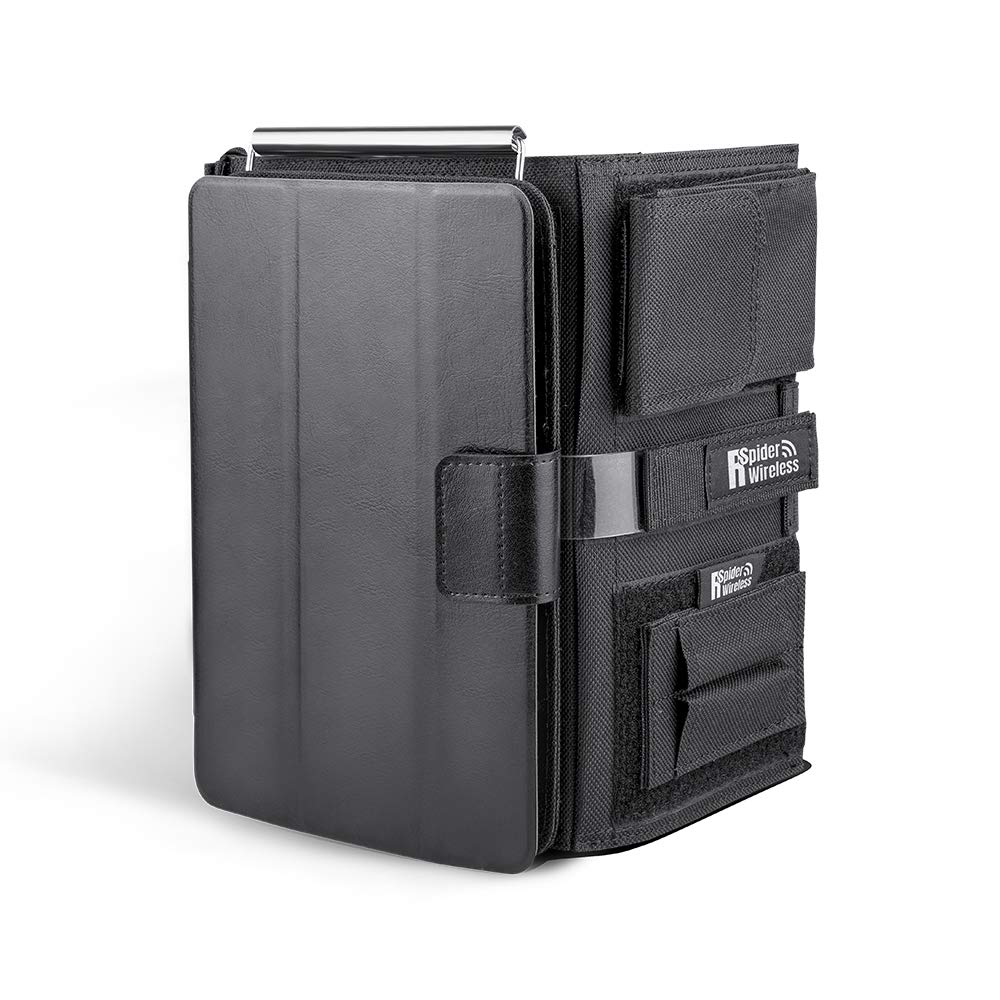 R SPIDER WIRELESS Pilot Kneeboard with Aluminum Clipboard. Compatible with 7.9 inch Apple iPad mini 3 and 4, Android Devices Similar in Size