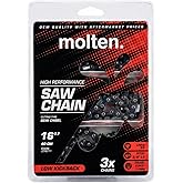 Stihl MS170 Chain 3 Pack 16'' Chainsaw Chain, 3/8'' LP .043'' Gauge 55 DL, Fits MS171 MS180 MS180C, Replaces 61PMM3-55/3610 005 0055 / Oregon R55 - Molten.