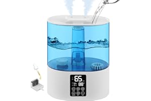 COOLFIQU 5L Humidifiers for Bedroom and Plants, Cool Humidifier for Baby and Plants Mist Top Fill Desk Humidifiers Essential Oil Diffuser, Quiet Humidifiers with Adjustable Mist,Auto Shut-Off,360°Nozzle-WB