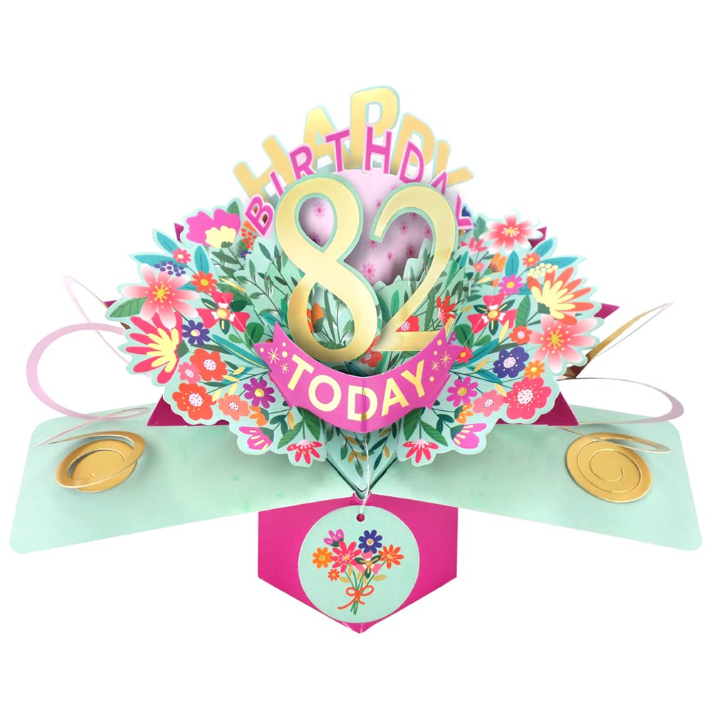 Happy 82nd Birthday 82 Today Pop-Up Greeting Card Love Kate's Pop Up Cards Her POP215MC82