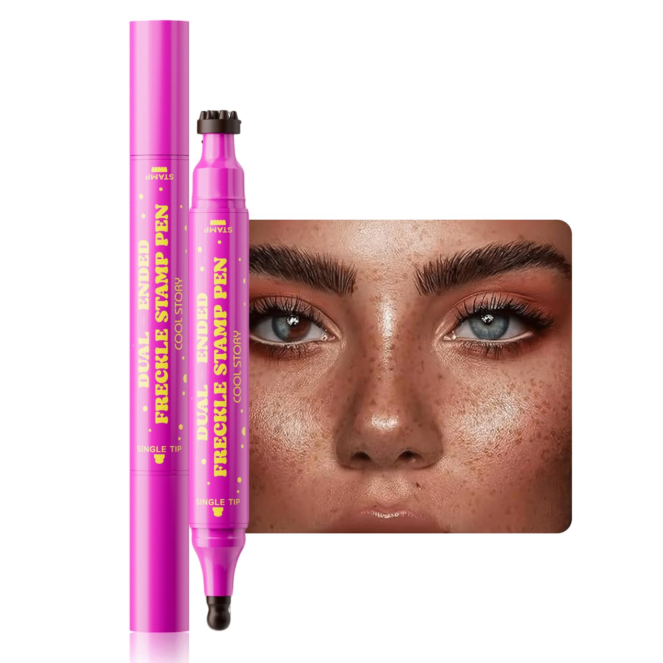 Photo 1 of *MINOR DAMAGE - USED*
Dual-Ended Freckle Stamp Pen – Realistic Faux Freckles Makeup with Soft Sponge Stamp & Precision Tip – Waterproof Long-Lasting Freckle Marker for Natural or Bold Looks (04 Deep chocolate Brown)