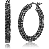 CiNily Hoop Earrings for Women Hypoallergenic, 14K Gold Plated 925 Sterling Silver Lightweight Mult-colors Crystal CZ Chunky Open Hoops Earrings Jewelry Gifts for Sensitive Ears 28mm/1.2"