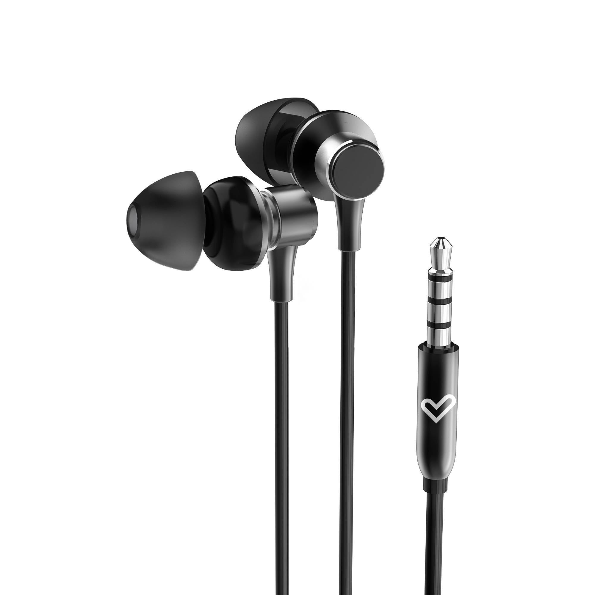 Energy Sistem Metallized In-Ear Headphones (Microphone, 3.5 mm Jack, Aluminium, Recycled Plastic) Black