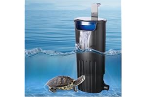 PUEUTU Upgraded Turtle Tank Filter, Aquarium Internal Filter Fish Tank Filter for 5 to 40 Gallon Ultra Silent Fast and Effective Filtration Waterfall Filter (Filter)