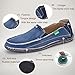 SANBANG Men's Slip-On Loafers Flat Canvas Boat Shoes For Driving Walking Weeding Outdoor